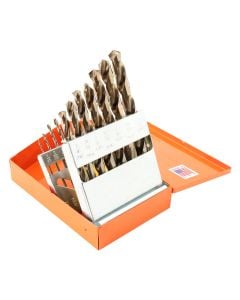 KnKut 15 Piece HD Hex Shank M35 Cobalt Jobber Length Drill Bit Set 1/16"-1/2" by 32nds