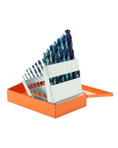 KnKut 15 Piece Steel Blue Jobber Length Drill Bit Set 1/16" - 1/2" by 32nds