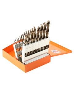 KnKut 21 Piece HD Hex Shank M35 Cobalt Jobber Length Drill Bit Set 1/16"-3/8" by 64ths