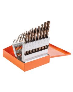 KnKut 21 Piece Left Hand Jobber Length Drill Bit Set 1/16"-3/8" by 64ths