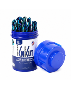 KnKut 29 Piece Drill Buddy Steel Blue Jobber Length Drill Bit Set 1/16" - 1/2" by 64ths