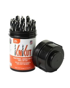 KnKut 29 Piece Drill Buddy Jobber Length Drill Bit Set with 3/8" Reduced Shanks