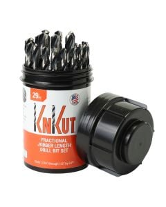 KnKut 29 Piece Drill Buddy Jobber Length Drill Bit Set 1/16"-1/2" by 64ths