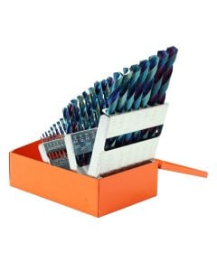 KnKut 29 Piece Steel Blue Jobber Length Drill Bit Set 1/16" - 1/2" by 64ths