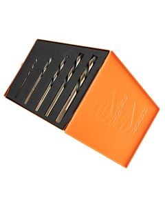 KnKut 5 Piece Left Hand Step Point Mechanics Length Drill Bit Set