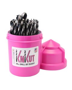 PINK KnKut 29 Piece Drill Buddy Jobber Length Drill Bit Set 1/16"-1/2" by 64ths