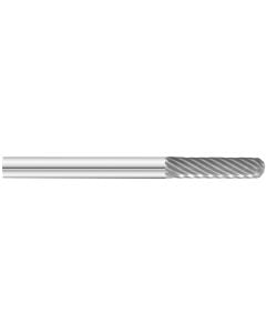 KnKut SC-42 Cylindrical Ball Nose Carbide Burr 1/8" x 9/16" x 1-1/2" OAL with 1/8" Shank