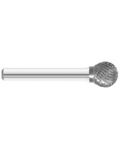 KnKut SD-5 Ball Shape Carbide Burr 1/2" x 1/2" x 2-1/4" OAL with 1/4" Shank