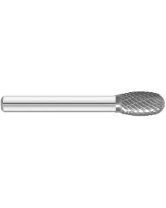 KnKut SE-3 Egg Shape Carbide Burr 3/8" x 5/8" x 2-3/8" OAL with 1/4" Shank